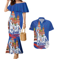 Russia National Unity Day Couples Matching Mermaid Dress and Hawaiian Shirt Minin And Pozharsky Monument - Wonder Print Shop