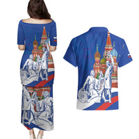 Russia National Unity Day Couples Matching Puletasi and Hawaiian Shirt Minin And Pozharsky Monument - Wonder Print Shop