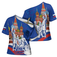 Russia National Unity Day Cross Shoulder Shirt Minin And Pozharsky Monument - Wonder Print Shop