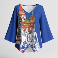Russia National Unity Day Kimono Sleeve Blouse Minin And Pozharsky Monument - Wonder Print Shop
