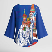 Russia National Unity Day Kimono Sleeve Blouse Minin And Pozharsky Monument - Wonder Print Shop