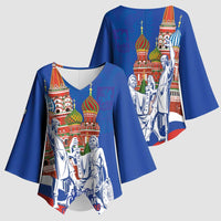 Russia National Unity Day Kimono Sleeve Blouse Minin And Pozharsky Monument - Wonder Print Shop