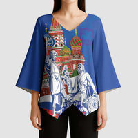 Russia National Unity Day Kimono Sleeve Blouse Minin And Pozharsky Monument - Wonder Print Shop
