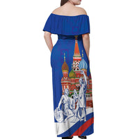 Russia National Unity Day Off Shoulder Maxi Dress Minin And Pozharsky Monument - Wonder Print Shop