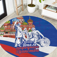 Russia National Unity Day Round Carpet Minin And Pozharsky Monument - Wonder Print Shop