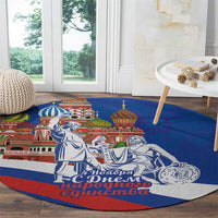 Russia National Unity Day Round Carpet Minin And Pozharsky Monument - Wonder Print Shop