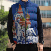 Russia National Unity Day Sleeveless Puffer Jacket Minin And Pozharsky Monument - Wonder Print Shop