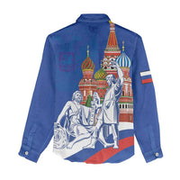Russia National Unity Day Women Casual Shirt Minin And Pozharsky Monument - Wonder Print Shop