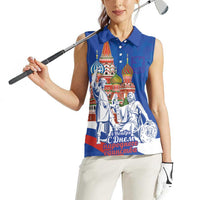 Russia National Unity Day Women Sleeveless Polo Shirt Minin And Pozharsky Monument - Wonder Print Shop