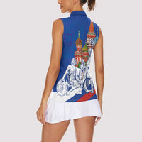 Russia National Unity Day Women Sleeveless Polo Shirt Minin And Pozharsky Monument - Wonder Print Shop