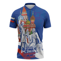 Russia National Unity Day Zipper Polo Shirt Minin And Pozharsky Monument - Wonder Print Shop