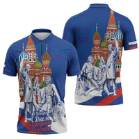 Russia National Unity Day Zipper Polo Shirt Minin And Pozharsky Monument - Wonder Print Shop