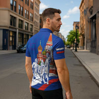 Russia National Unity Day Zipper Polo Shirt Minin And Pozharsky Monument - Wonder Print Shop