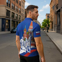 Russia National Unity Day Zipper Polo Shirt Minin And Pozharsky Monument - Wonder Print Shop