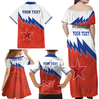 Personalized Russia Football Family Matching Off Shoulder Maxi Dress and Hawaiian Shirt The National Team Go Champion - Wonder Print Shop