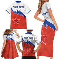 Personalized Russia Football Family Matching Short Sleeve Bodycon Dress and Hawaiian Shirt The National Team Go Champion - Wonder Print Shop