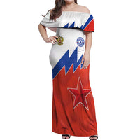 Personalized Russia Football Off Shoulder Maxi Dress The National Team Go Champion - Wonder Print Shop