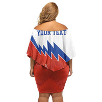 Personalized Russia Football Off Shoulder Short Dress The National Team Go Champion - Wonder Print Shop