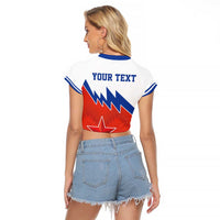 Personalized Russia Football Raglan Cropped T Shirt The National Team Go Champion - Wonder Print Shop