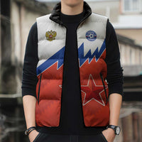 Personalized Russia Football Sleeveless Puffer Jacket The National Team Go Champion - Wonder Print Shop