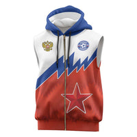 Personalized Russia Football Sleeveless Zip Hoodie The National Team Go Champion - Wonder Print Shop