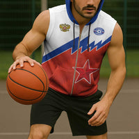 Personalized Russia Football Sleeveless Zip Hoodie The National Team Go Champion - Wonder Print Shop