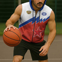 Personalized Russia Football Sleeveless Zip Hoodie The National Team Go Champion - Wonder Print Shop