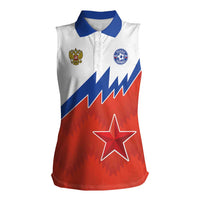 Personalized Russia Football Women Sleeveless Polo Shirt The National Team Go Champion - Wonder Print Shop