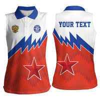Personalized Russia Football Women Sleeveless Polo Shirt The National Team Go Champion - Wonder Print Shop