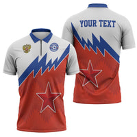 Personalized Russia Football Zipper Polo Shirt The National Team Go Champion - Wonder Print Shop