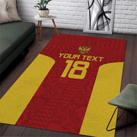 Custom Russia Football Area Rug Nashi Parni Khokhloma Style - Red - Wonder Print Shop