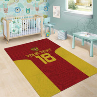 Custom Russia Football Area Rug Nashi Parni Khokhloma Style - Red - Wonder Print Shop