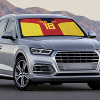 Custom Russia Football Auto Sun Shade Nashi Parni Khokhloma Style - Red - Wonder Print Shop