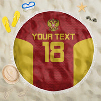 Custom Russia Football Beach Blanket Nashi Parni Khokhloma Style - Red - Wonder Print Shop