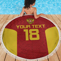 Custom Russia Football Beach Blanket Nashi Parni Khokhloma Style - Red - Wonder Print Shop