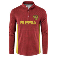 Custom Russia Football Button Sweatshirt Nashi Parni Khokhloma Style - Red - Wonder Print Shop