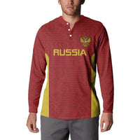 Custom Russia Football Button Sweatshirt Nashi Parni Khokhloma Style - Red - Wonder Print Shop