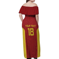 Custom Russia Football Family Matching Off Shoulder Maxi Dress and Hawaiian Shirt Nashi Parni Khokhloma Style - Red - Wonder Print Shop