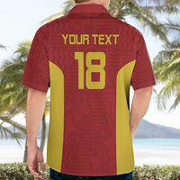 Custom Russia Football Hawaiian Shirt Nashi Parni Khokhloma Style - Red - Wonder Print Shop