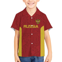 Custom Russia Football Hawaiian Shirt Nashi Parni Khokhloma Style - Red - Wonder Print Shop