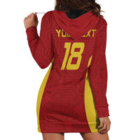 Custom Russia Football Hoodie Dress Nashi Parni Khokhloma Style - Red - Wonder Print Shop