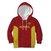 Custom Russia Football Kid Hoodie Nashi Parni Khokhloma Style - Red - Wonder Print Shop