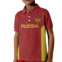 Custom Russia Football Kid Polo Shirt Nashi Parni Khokhloma Style - Red - Wonder Print Shop
