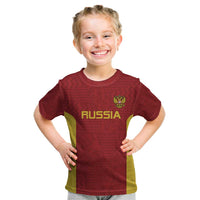 Custom Russia Football Kid T Shirt Nashi Parni Khokhloma Style - Red - Wonder Print Shop