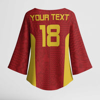 Custom Russia Football Kimono Sleeve Blouse Nashi Parni Khokhloma Style - Red - Wonder Print Shop