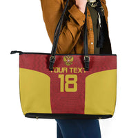 Custom Russia Football Leather Tote Bag Nashi Parni Khokhloma Style - Red - Wonder Print Shop