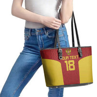Custom Russia Football Leather Tote Bag Nashi Parni Khokhloma Style - Red - Wonder Print Shop