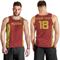 Custom Russia Football Men Tank Top Nashi Parni Khokhloma Style - Red - Wonder Print Shop