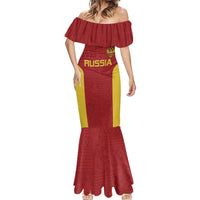 Custom Russia Football Mermaid Dress Nashi Parni Khokhloma Style - Red - Wonder Print Shop