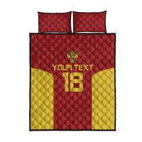 Custom Russia Football Quilt Bed Set Nashi Parni Khokhloma Style - Red - Wonder Print Shop